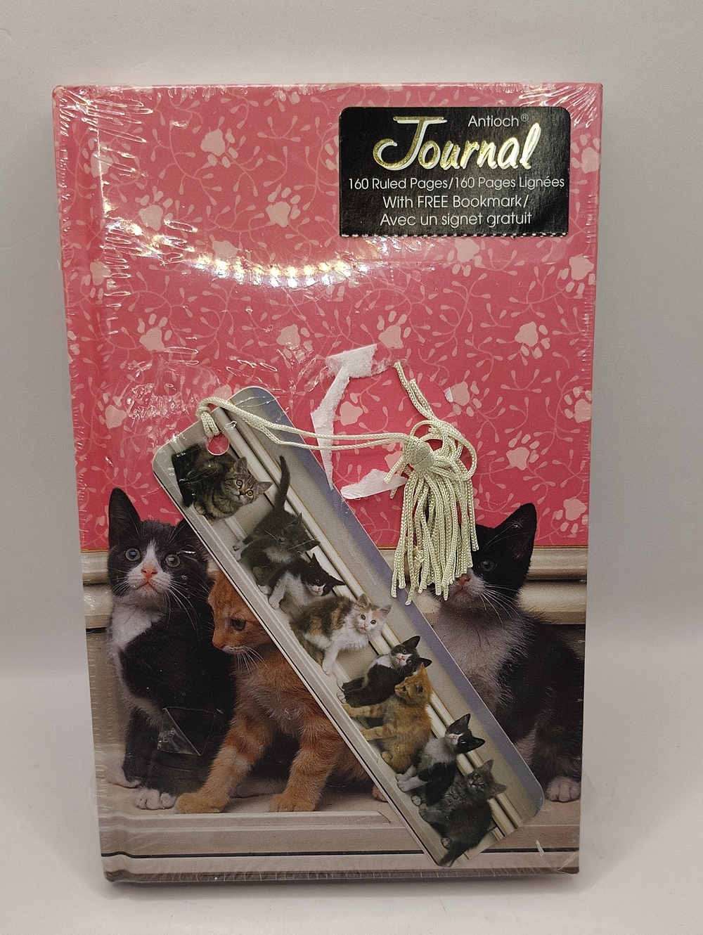Antioch Pink Kitty Journal with Matching Bookmark With Tassel